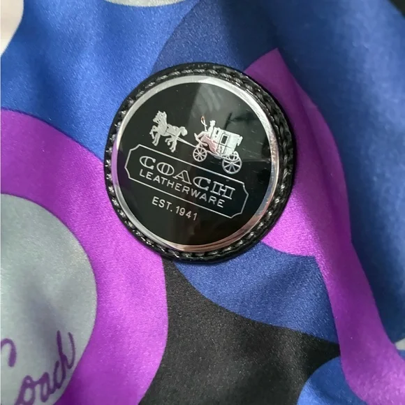 Coach Blue and Purple Circle Pattern Tote - Picture 2 of 16